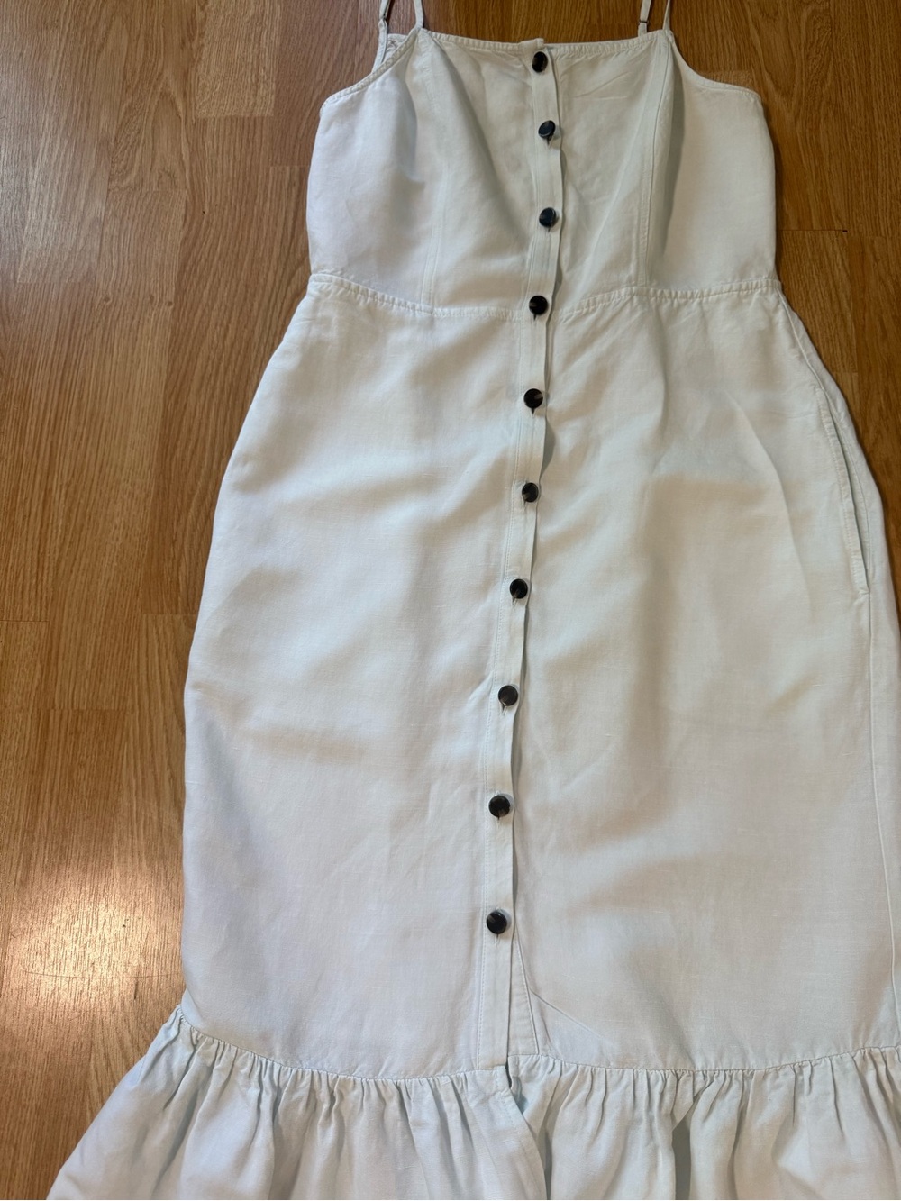 Something Navy Mint Green Button-Front Spaghetti Strap Maxi Dress - Size XS - Picture 3 of 12